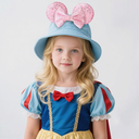 Magnetic Mouse Ears for Baseball Caps, Trucker Hats, Hoodies, Detachable Ear Clips, Hat Accessories Decor Gift for Families in Theme Parks, Parties & Halloween, Christmas 3.5", Pink