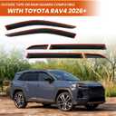 Tape-On Rain Guards for Rav4 2026+, Side Window Deflectors Visor Rain Guards Vent Guard Shade Deflectors Compatible with Toyota Rav4 Accessories 2026 2027 6-Pack