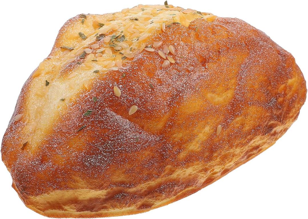 HOMSFOU Artificial French Bread Realistic Food Model Photography Prop, Bakery Display, Household Decor, 15.5X9CM, Bright Color, Rustic Style, Artificial Bread