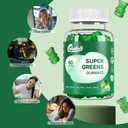 2 x Super Greens Vitamins Gummies - Gummy Vitamins for Women & Men, Boost Energy | Immunity Support | 20+ Organic Green with Chlorella, Spirulina | Apple Flavor| Vegan, Non-GMO Supplement | 60 Count