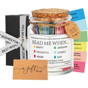 Bible Verse Jar, Scripture Prayer Cards Hope Holy Read Me When Bible Verses Jar, Religious Baptism Christian Gifts for Women Men