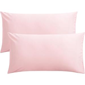 FLXXIE King Pillow Cases Set of 2, Soft Microfiber Pillow Covers with Envelope Closure, Wrinkle, Fade and Stain Resistant Pillowcases, 20x36, Blush Pink