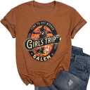 Halloween Shirt Salem Witch Shirt: Women Girls Trip Salem Tshirt Funny Halloween Tees (Brown, M)