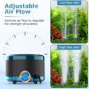 hygger Aquarium Air Pump Dual Outlet, Quiet Powerful Fish Tank Aerator 4W/8W, Adjustable Oxygen Pump with Air Stone, Bubbler for Fish Tank Up to 200 Gallon