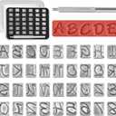 BESTNULE 37pcs Leather Stamps, 1/4" Leather Stamping Tools, Leathercraft Stamping Tool Set, 26PCS Capital Letter Leather Stamps + 10pcs Number Stamps + 1 Stamping Handle for Leather Craft