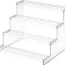 Lifewit 4 Tier Perfume Stand Organizer for Women, Plastic Display Riser, Tool-Free Assembly, Fragrance Makeup Cosmetics Shelf for Vanity Bedroom Bathroom Storage Organization, Clear, 12 Inch 1 Pcs