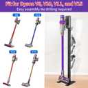 XIGOO Heavy-Duty Dyson Vacuum Stand for Gen5detect V15 V12 V11 V10 V8 V7 V6, Freestanding Vacuum Stand for Dyson Cordless Vacuum, Metal Docking Station with 6 Hooks, No-Drill Organizer, Black