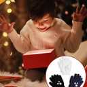 Glooarm 3 Pairs Kids Gloves Winter Gripper Knit Magic Gloves Stretch Warm Cold Weather Gloves for Boys Girls 4-12 Years (Pentacle Printing)