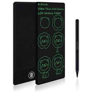 Amoretti Sonnet Mini LCD Writing Tablet, 6.5in Erasable Reusable Electronic Drawing Pads, Electronic scratchpad for Kids and Adults. Black.