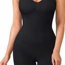 BRABIC Waist Trainer Bodysuit for Women Tummy Control Shapewear Round Neck Seamless Butt Lifter Full Body Shaper, Size -XL