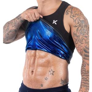Kewlioo Men's Heat Trapping Pullover Sweat Enhancing Vest - Sauna Suit Shirt Compression Vest Shapewear Top for Gym Exercise (4X-Large-5X-Large, Black)