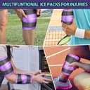 Knee Ice Pack Wrap for Injuries Reusable, Cold Packs for Knee Elbow Pain Relief for Replacement Surgery, Swelling, Meniscus Tear, ACL, Sports Injuries, Bruises and Arthritis Purple