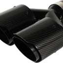 1 Pack Carbon Fiber Dual Exhaust Tips for BMW F22/F23/F30/F31/F32/F33/F36 2.0T (N20/B48) 2.5" Inlet 3.5"Outlet Tailpipe Tip (Glossy Black Inner Layer)