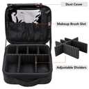 Gzcz Travel Makeup Bag,Portable Makeup Case for Women,Professional Cosmetic Train Case Organizer Artist Storage Bag With Adjustable Dividers Brushes Toiletry Jewelry Digital Accessories