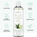 12oz Organic Aloe Vera Gel for Face, Skin, Hair & Sunburn Relief - From 100 Percent Pure Aloe Vera - Cold Pressed, Vegan, Unscented - Made in USA.