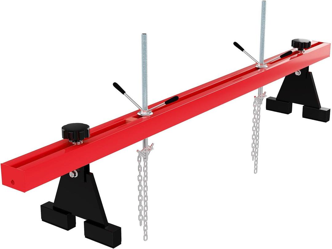 1100 LBS Engine Support Bar Engine Transverse Bar 2 Point Lift Holder with Dual Hooks for Home Garage & Auto Repair Shop