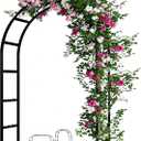 Adorox 7.8ft Garden Arch Trellis for Climbing Plants, Metal Arch Frame, Pumpkin Archway Outdoor Garden Arbors and Arches for Halloween Christmas Birthday Party Baby Shower Decoration(Black)