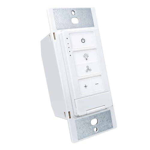 Universal Ceiling Fan Control and Dimmer Light Switch, 4-Speed Wall Control,Single Pole Fan & Light Switch Combo,Safety and Fire Protection