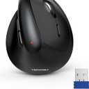 TECKNET Vertical Wireless Mouse, Ergonomic Mouse for Small Hands, 4800DPI, 5 Adjustable DPI Levels, 6 Buttons, 2.4GHz Silent Optical Wireless Mouse for Laptop, Computers, PCs, Macs - Black