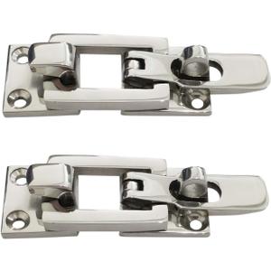 keehui Pair Marine Grade Heavy Dudy 316 Stainless Steel Lockable Latch Marine Boat Door Lock Latch Anti-Rattle Fastener Clamp