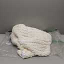 Amlie Home Chunky Knit Throw Blanket for Couch, Soft Chenille Crochet Blanket for Children, 40"x50", Ivory