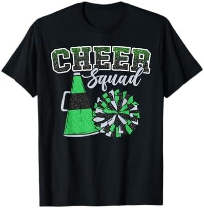 Cheer Squad Funny Cheerleader Cheerleading Green Women Girl T-Shirt, Medium