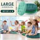 Jerify Floor Pillow Cushions Large Round Square Large Meditation Floor Pillow for Classroom Adult Meditation Picnic Party Seating Learning Daycare School(Round,Gradual Green,4 Pcs)