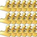 Chip Clips, 18 Pack Stainless Steel Bag Clips, 1.57'' Heavy Duty Snack Bread Coffee Clip, Air Tight Seal Food Clip Clamp Office Paper Clamps for Food Packages, Kitchen, Office, Home, Fridge Gold