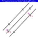 Stainless Steel M4 Threaded Rod with Hex Nuts: 48 Pack, 10 Inch (8/32 Inch), Hangers & Beaded Garden Stake Rods
