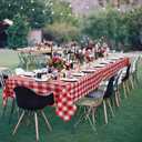 Hiasan Red and White Buffalo Checkered Tablecloth Waterproof, 2 Pack, 60 x 120 inch - Plaid Table Cloth Rectangle for Kitchen/Outdoor Picnic/Dining/Spring Party