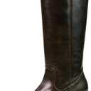 Women's Knee High Boots Square Toe Chunky Block Heel Long Boots for Women Comfortable Low Heel Women's Boots (7.5, Dark Brown)