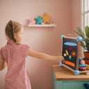 Wooden Kids Art Easel, Double-Sided Tabletop Easel for Painting with Magnetic Letters Numbers, Magnetic Drawing Board for Toddlers for Boys and Girls 3+
