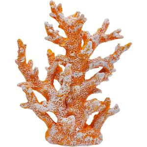 Etlemonde Beach Coastal Decor Coral Reef Home Decor Coral Statue Sculpture Home,Desk,Bathroom,Desktop Shelf Statue,Marine Themed Gifts (Golden Orange Coral)