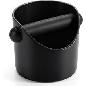 Li&Zhao Espresso Knock Box - Premium Knock Box for Espresso Machines with Non-Slip Base, Includes Brush and Dust Blower, Knock Box Espresso Accessory for Home, Suitable for 51-53mm Knock Box(Black)