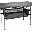 Lightweight Aluminum Folding Camping Table (47” x 21.65” x 26.7”), Portable Roll-Up Design for Outdoor, Camping, Beach, BBQ, Patio, and Picnic, Durable & Waterproof with Carrying Bag, L
