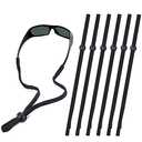 SHINKODA Sunglass Strap, Sports Glasses Band, Adjustable Sun Glasses Cord Lanyard Neck Holders for Men Women Kids, Multipack, Black 6 pscs