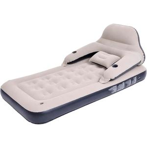 RAPTAVIS Twin Size Air Mattress Sofa Bed with Headboard and Pillow, Inflatable Bed for Outdoor Overnight (Single)