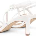 JOY IN LOVE Womens 2.5 Inch Kitten Heels Low Heel Square Open Toe Strappy Sandals, 10