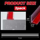 Newtay 2 Pcs 3/8'' x 73'' Long Clear Vinyl L-Type Seal Strip with Pre-Applied Self Adhesive Threshold Water Dam Barrier Bathroom Glass Shower Door Seal Strip for Gap Frameless Shower Door