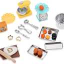 JIEYAO 24 Pcs Miniature Food Toys Set, 1:12 Dollhouse Pretend Play Kitchen Accessories Set, Cooking Utensils for Dollhouse Kitchen Playset Toys Gift for Boys Girls Toddlers Mini Stuff