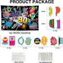 Allenjoy Back to 90S Party Birthday Decorations Set - 13 Piece Kit with 59"x35" Backdrop, 12 Photo Booth Props, Decor Supplies, Favors for Men Women Boyfriend Girlfriend Husband Wife