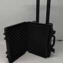 20" L x 14" W x 8" H Large Hard Case with Foam, Portable Rolling Hard Case with Wheels, Waterproof Shockproof Dustproof, Suitable for Cameras, Lenses, Camcorder, Instrument, Telescopes