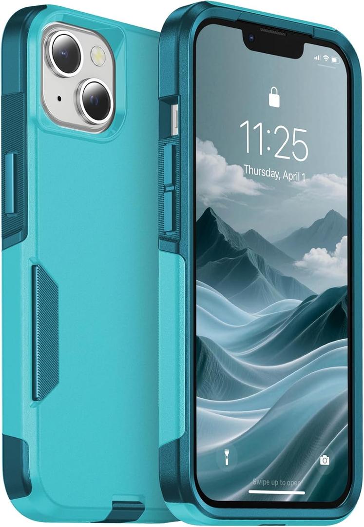 jaroco for iPhone 13 Case & iPhone 14 Case & iPhone 15 Case [Heavy Duty Protection][Compatible with MagSafe][Military Grade Drop Protection][Shockproof] with Non-Slip Removable Phone Cover 6.1''-Teal