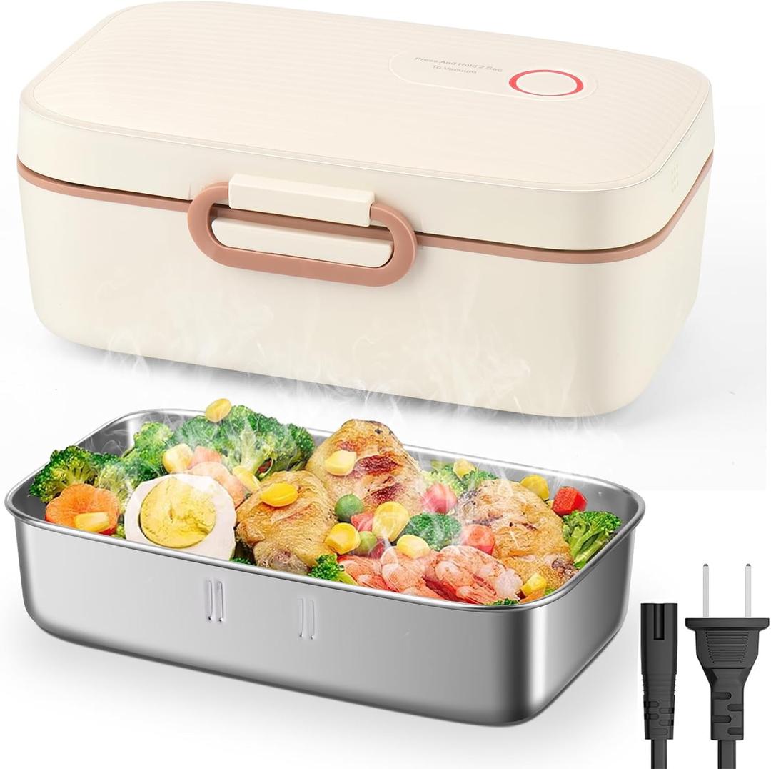 Vacuum Electric Lunch Box - Portable Heated Food Warmer Equipped with Vacuum Preservation for Adult Men and Women,1L Capacity 60W Fresh Keeping for Office Work Gym Home Use