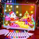 17" LED Note Board with Colors, 7 Light Effects Rechargeable Acrylic Led Drawing Board for Kids, Doodle Glow Dry Erase Lumi Boards with 12 Markers as Birthday & Christmas Gifts for Teen Girls & Boys