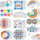Fulmoon 120 Pcs Anxiety Sensory Stickers Textured Sensory Strips Tactile Rough Calm Sensory Stickers Adhesive Tactile Fidget Tool for Classroom Desk Adults Teens Anxiety Relief (Cute Color)