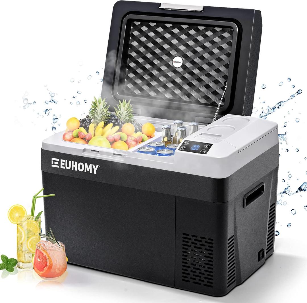 EUHOMY 31QT 12 Volt Refrigerator, Electric Cooler, Usable Battery, -4℉~68℉, 32 QT