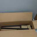 KAMANINA 1 Inch Curtain Rod Telescoping Single Drapery Rod 28 to 48 Inches (2.3-4 Feet), 2 Pack Black Curtain Rods for Windows 16 to 44 Inches, Netted Texture Finials