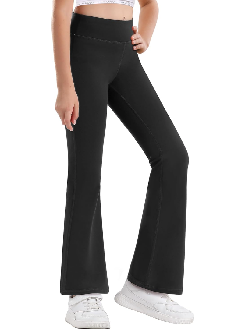 Stelle Girl's Flare Leggings High Waisted Yoga Pants Bootcut Dance Casual Pants Activewear Kids Bell Bottoms, S