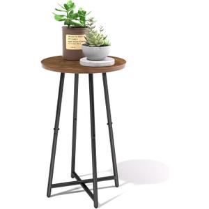 Plant Stand Indoor, Wood Plant Stand for Indoor Plants, Mid Century Plant Table,Modern Small Round Flower Pot Stand, Single Tall Plant Holder for Living Room,Balcony, Rustic Brown End Side Table